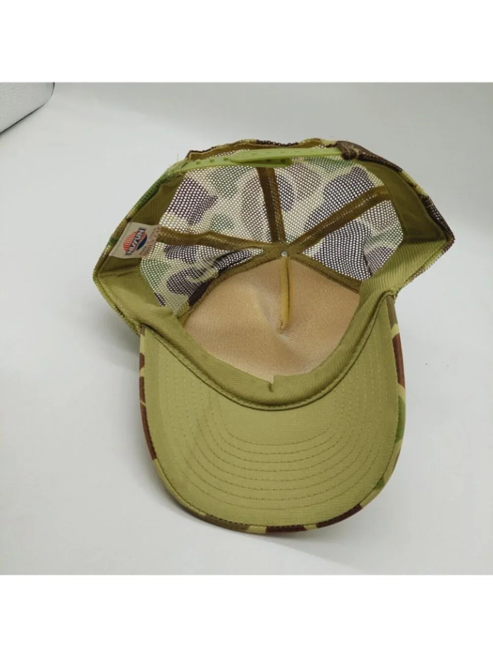 Damfino Green Camo Mesh Cap Snapback Nissan Brand Fish Mountains Antlers